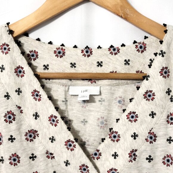 J Jill Womens Sleeveless V-Neck Tunic Size 2X Floral Geometric Print Artsy Boho - Picture 3 of 9